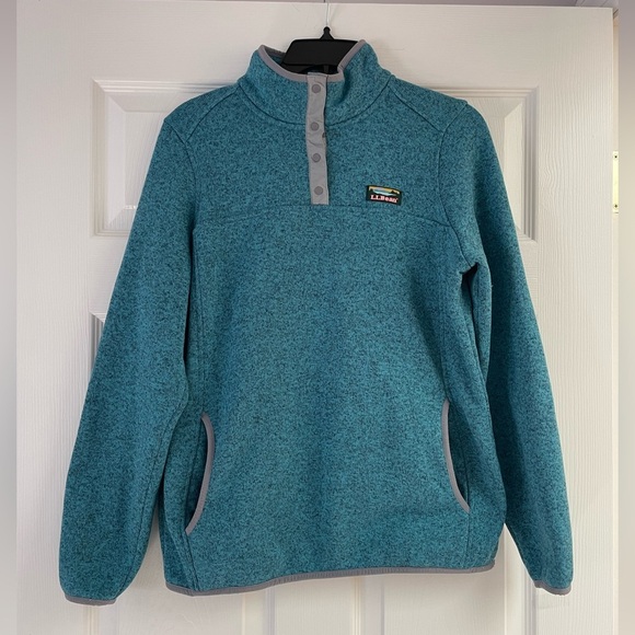 L.L. Bean quarter button up sweatshirt women’s size M - Picture 1 of 4